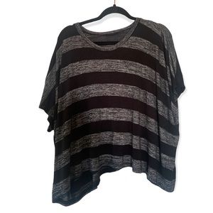 Black and grey striped boxy tee shirt